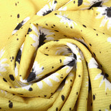 Crepe Jersey Stretch Daisies Yellow
