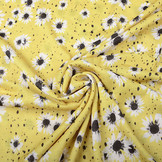 Crepe Jersey Stretch Daisies Yellow