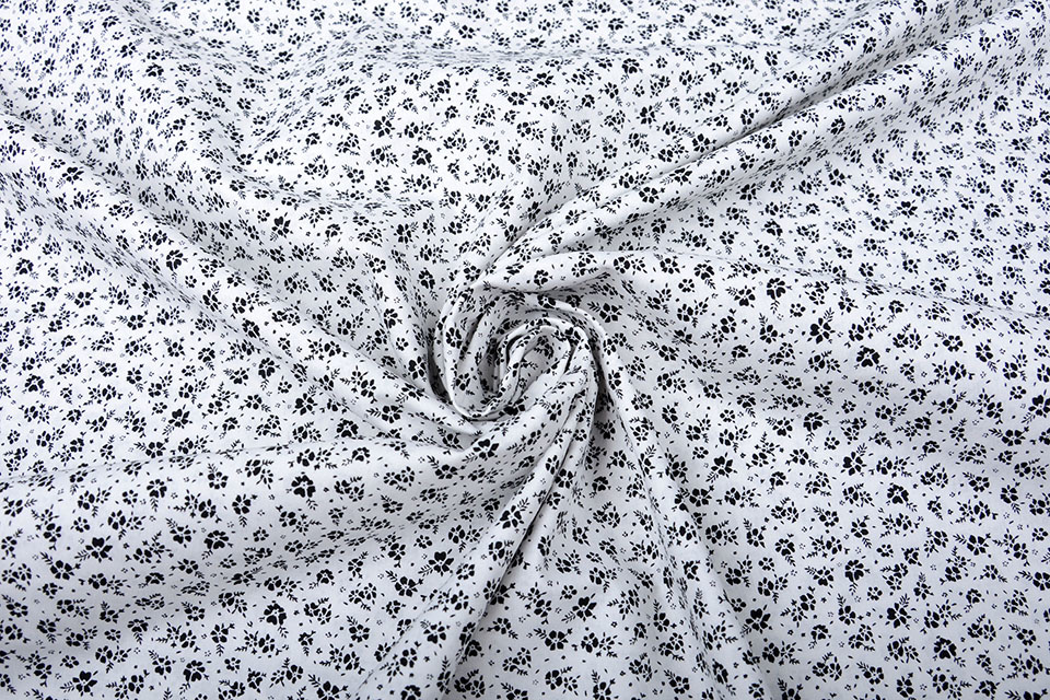 100% Cotton Primrose Black White