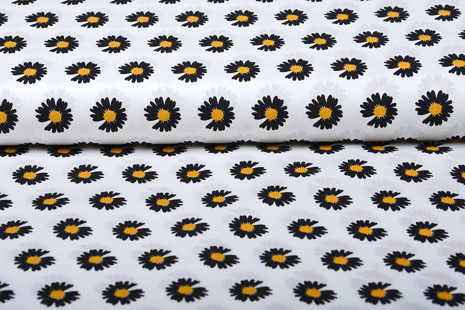100% Cotton Margida White Black