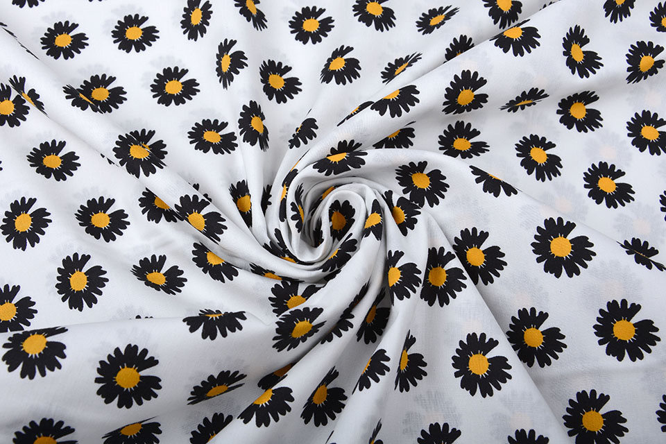 100% Cotton Margida White Black