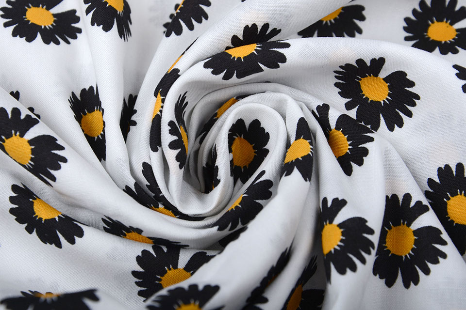 100% Cotton Margida White Black