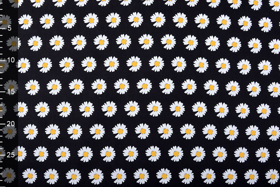 100% Cotton Margida Black White