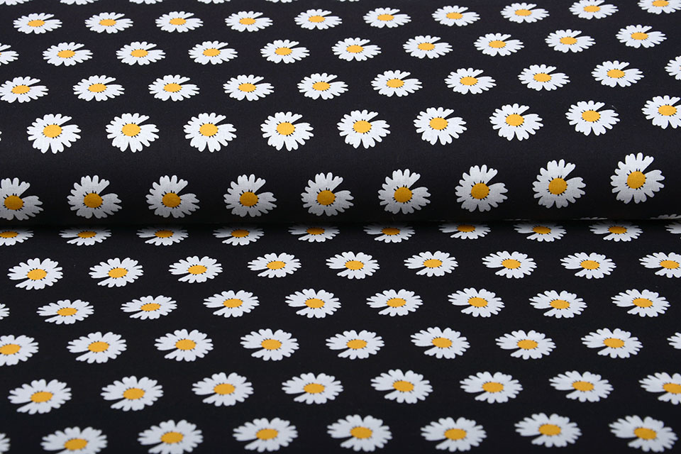 100% Cotton Margida Black White