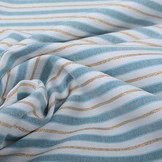 Stretch Katoen Strepen Blauw Goud