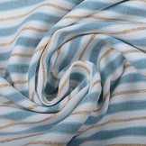 Stretch Baumwolle Streifen Blau Gold