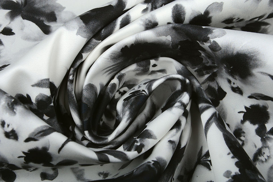 Baumwoll-Stretch Silvestres Weiß Schwarz