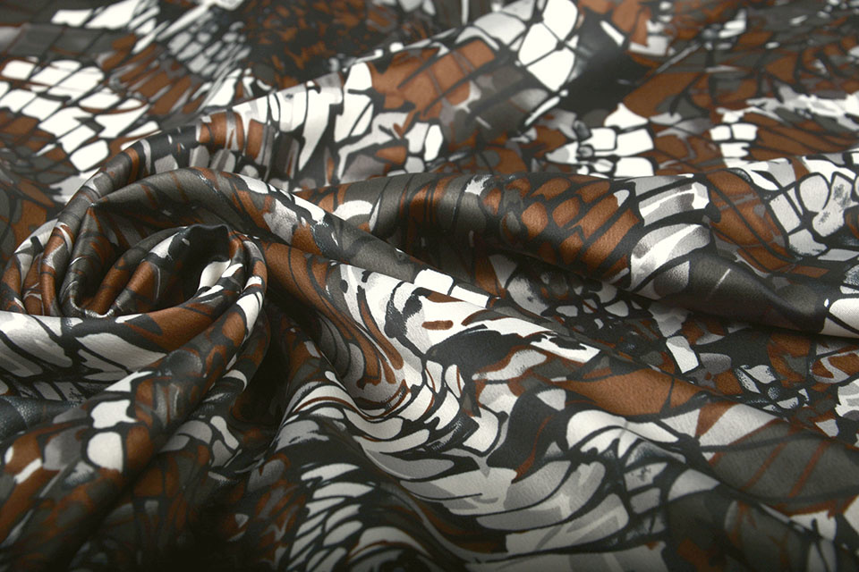 Stretch Satijn Bedrukt Multi color 2