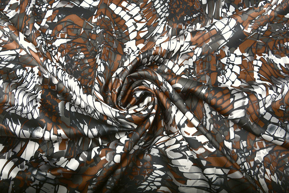 Stretch Satijn Bedrukt Multi color 2