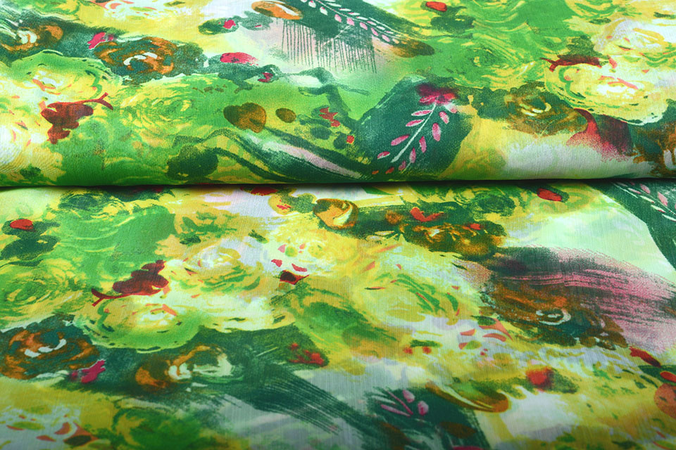 Chiffon Printed Oasis Green