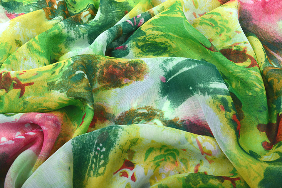 Chiffon Printed Oasis Green