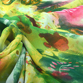Chiffon Bedrukt Oase Groen