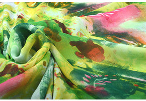 Chiffon Bedruckt Oase Grün