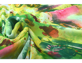 Chiffon Printed Oasis Green