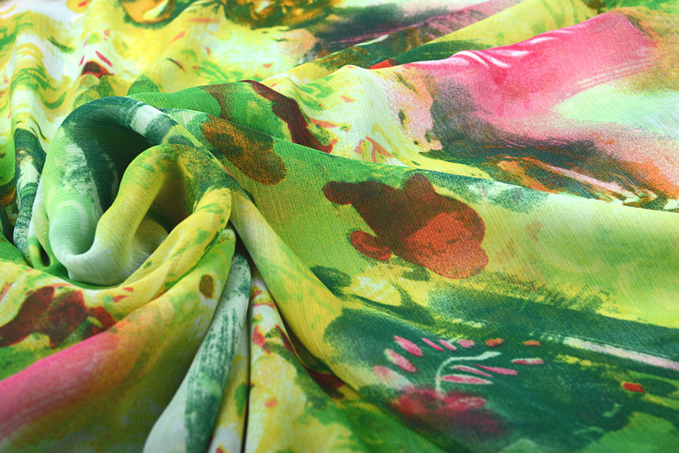 Chiffon Printed Oasis Green