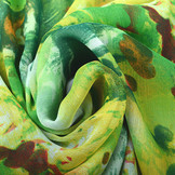 Chiffon Bedrukt Oase Groen
