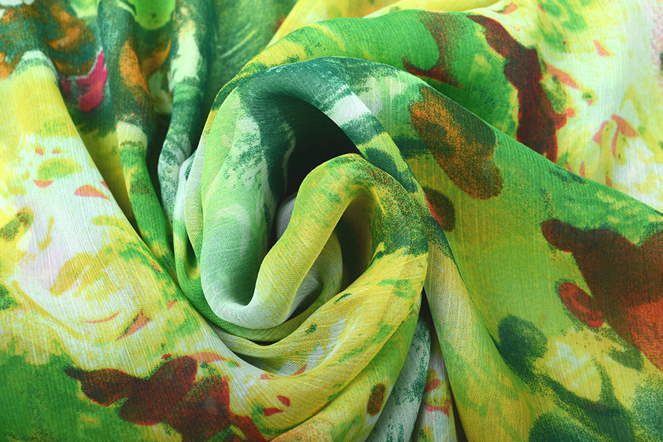 Chiffon Printed Oasis Green