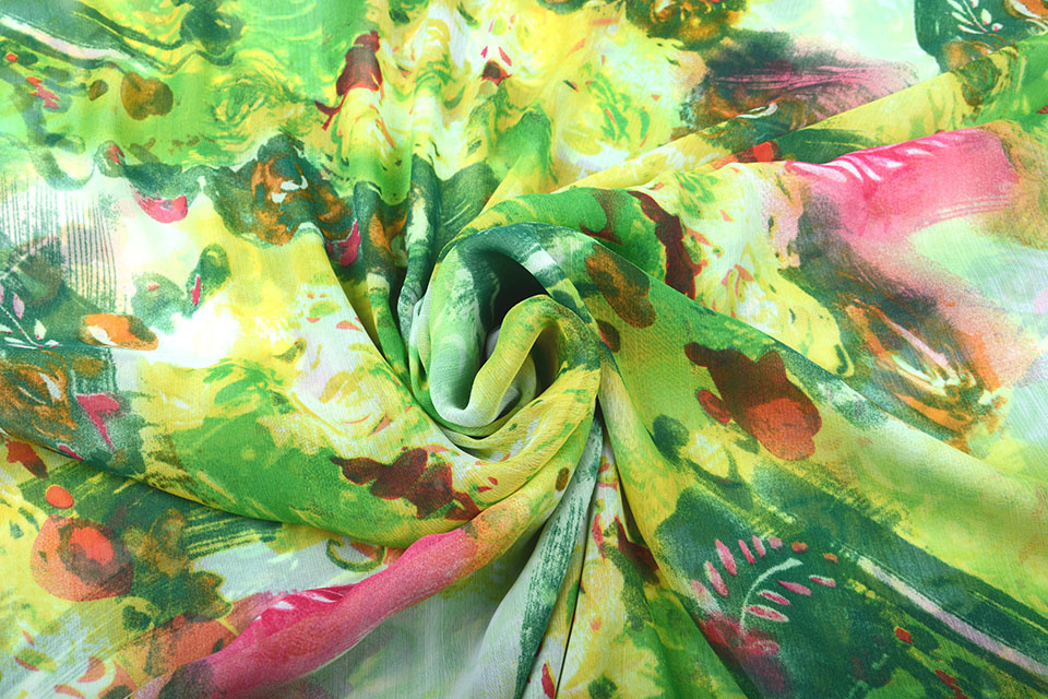 Chiffon Printed Oasis Green