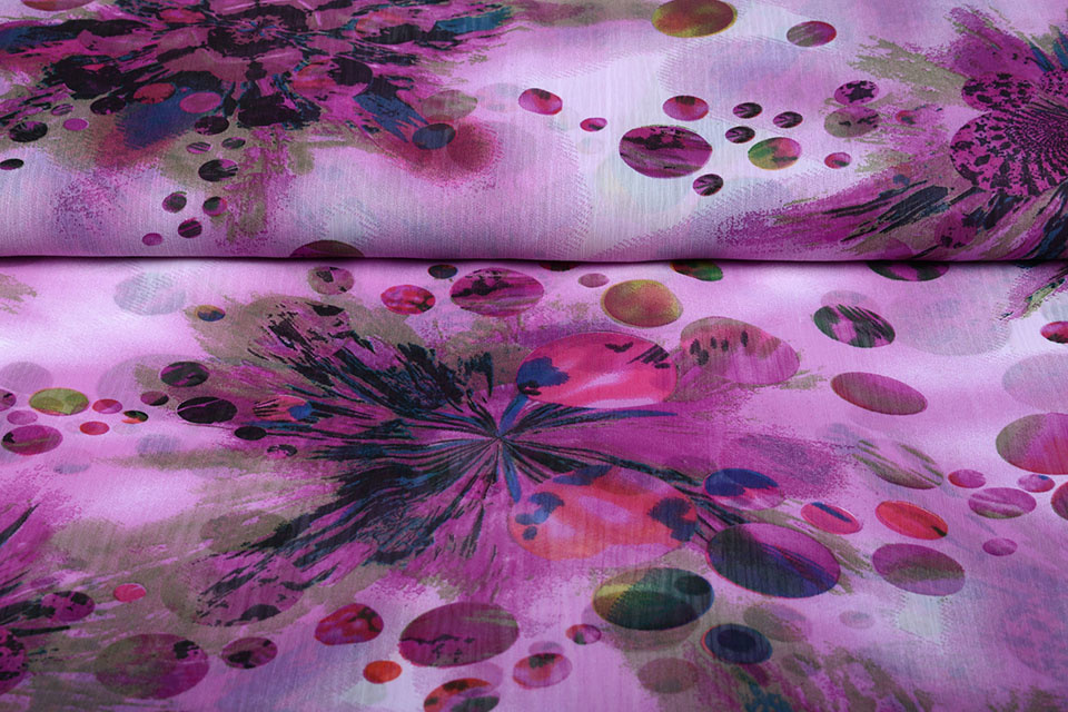 Chiffon Bedrukt Stippen Paars