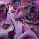 Chiffon Bedrukt Stippen Paars