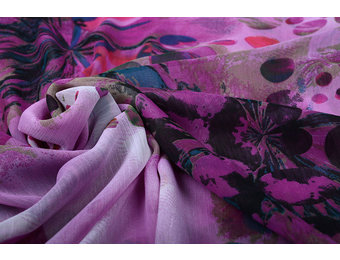 Chiffon Printed Dots Purple