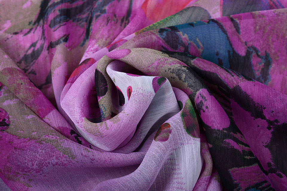 Chiffon Bedrukt Stippen Paars