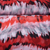 Chiffon Printed ZigZag Red