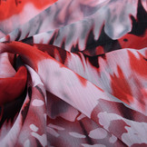 Chiffon Printed ZigZag Red