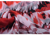 Chiffon Printed ZigZag Red