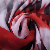 Chiffon Printed ZigZag Red