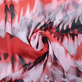 Chiffon Printed ZigZag Red