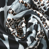 Stretch Satijn Bedrukt Multi color 53