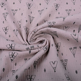 Double Gauze Fabric Teepee Tent Light Old Pink