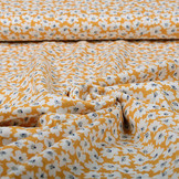 100% Viscose Chally  Flowers Ocher Yellow