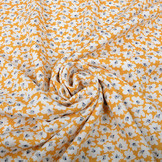 100% Viscose Chally  Flowers Ocher Yellow