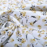 100% Washed Cotton Trandafiri Flowers Ocher Yellow