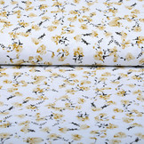 100% Washed Cotton Trandafiri Flowers Ocher Yellow
