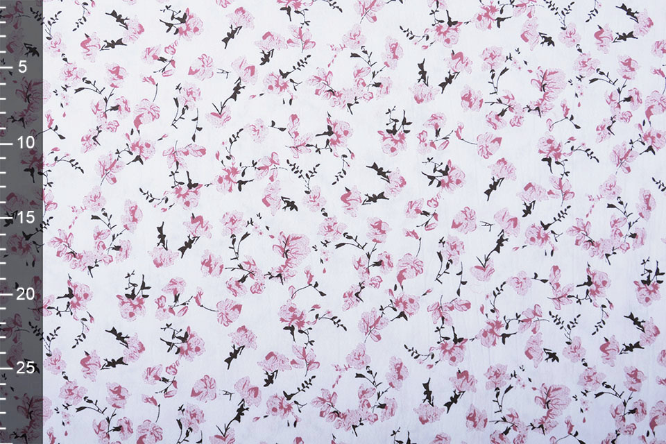 100% Washed Cotton Trandafiri Flowers Old Pink