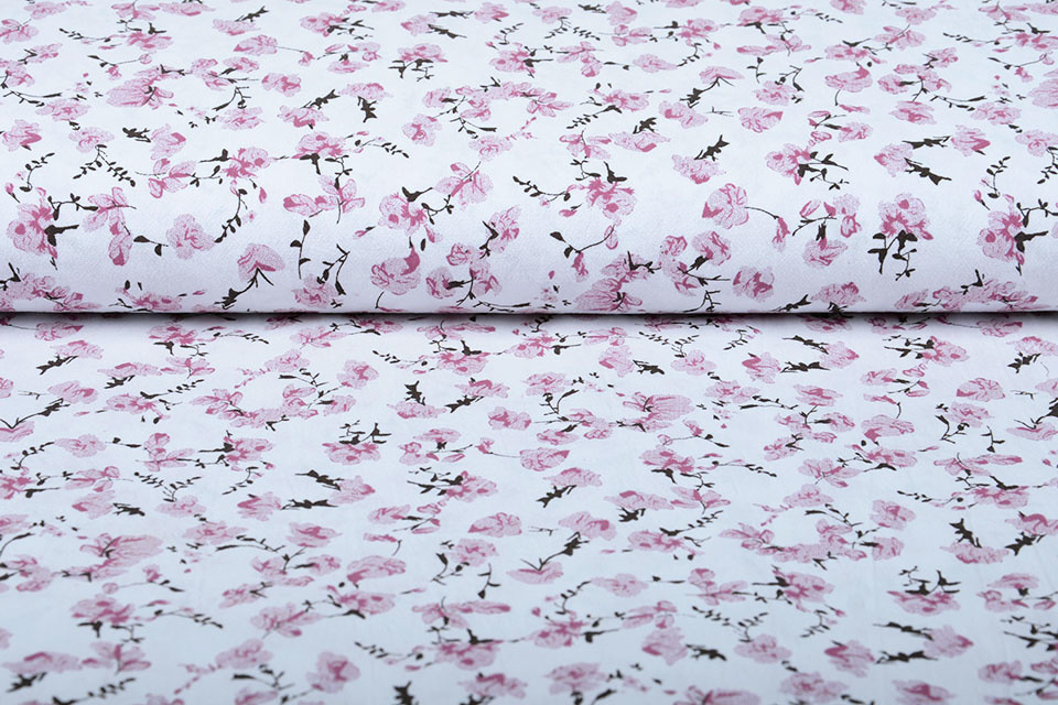 100% Gewassen Katoen Trandafiri Bloemen Oud Roze