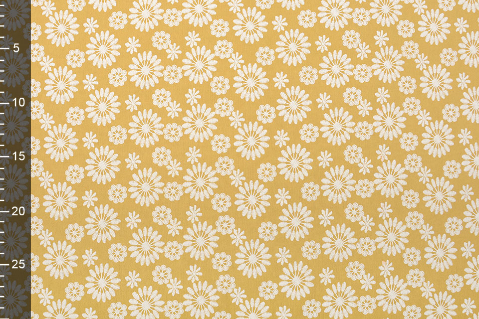 100% Washed Cotton Bulatan Mandala Ocher Yellow