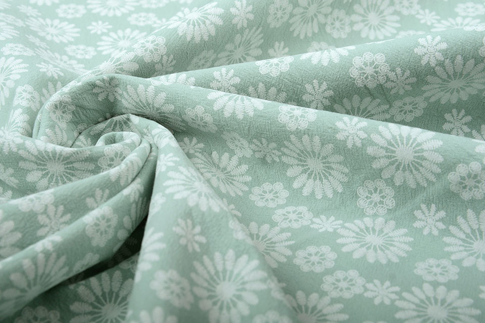 100% Gewassen Katoen Bulatan Mandala Licht Oud Groen