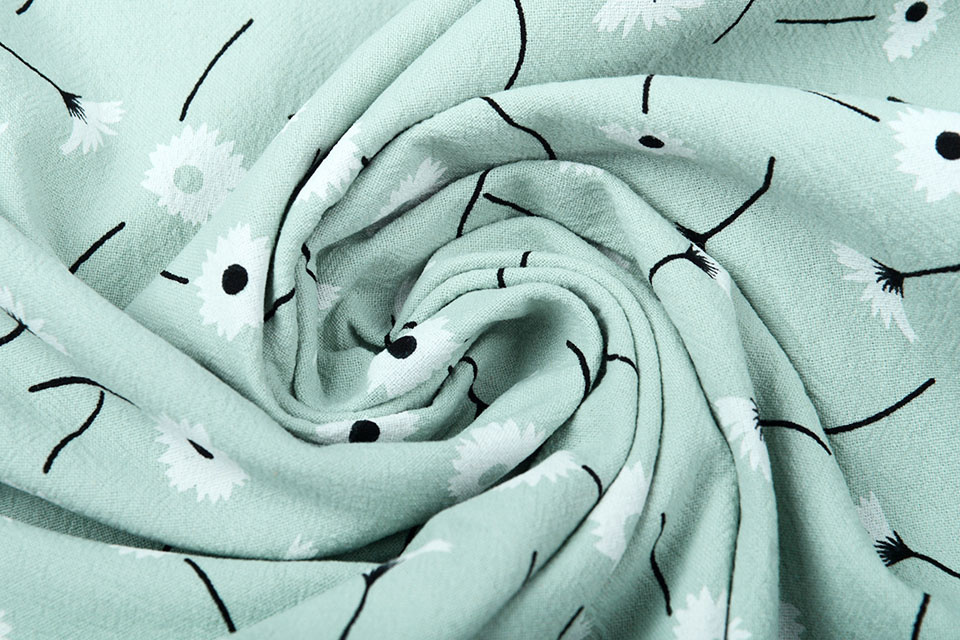 100% Washed Cotton Margarida Light Old Green