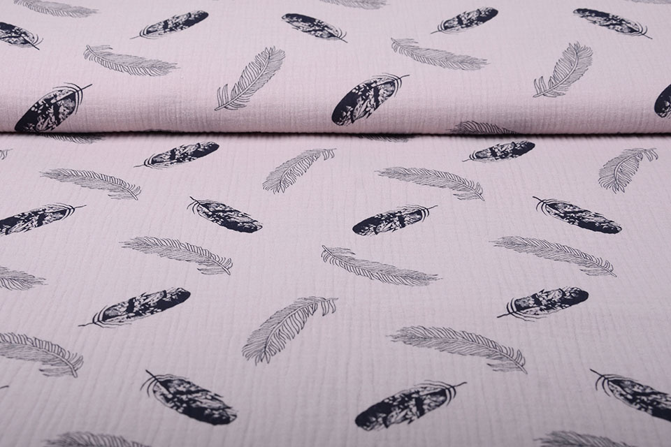 Double Gauze Fabric Dando Feather Light Old Pink