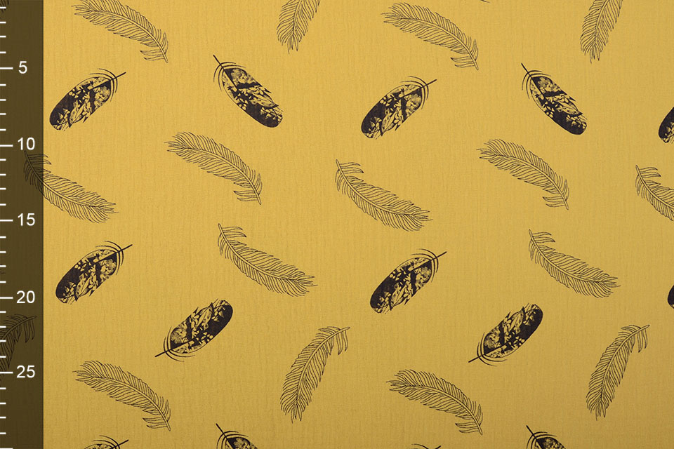 Double Gauze Fabric Dando Feather Ocher Yellow