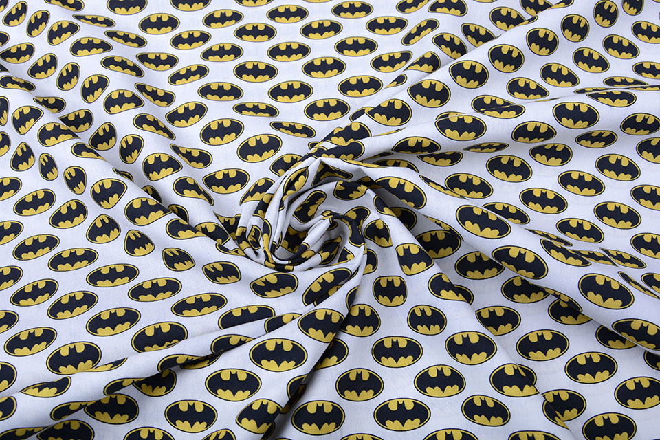 100% Cotton Disney Marvel Batman Logo - YES Fabrics