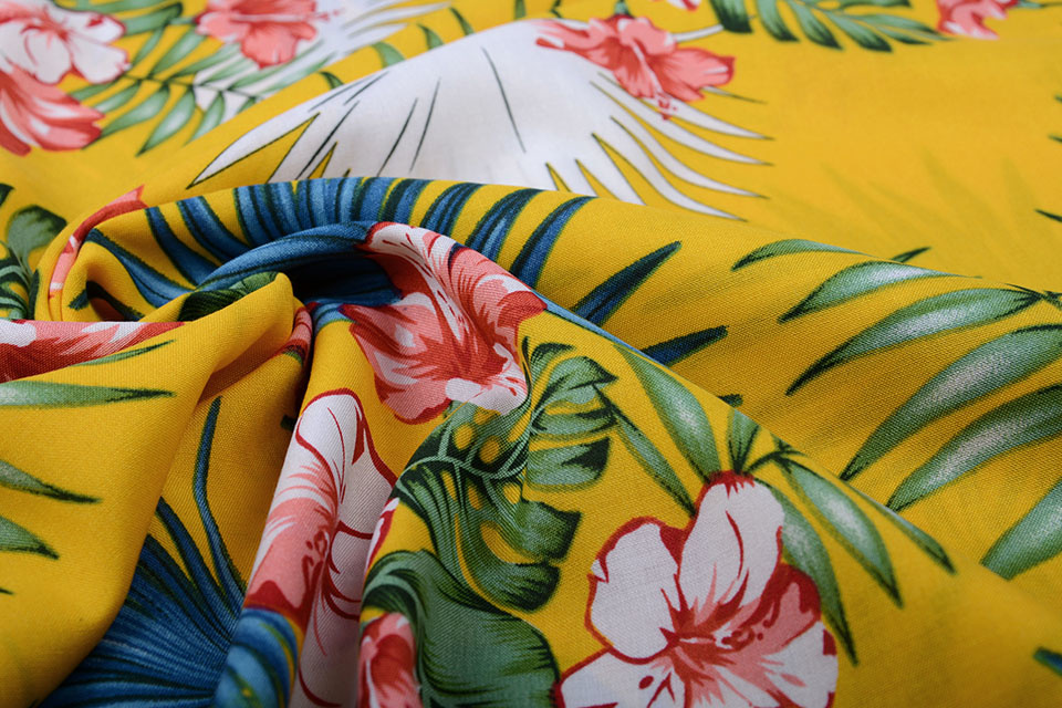 100% Viscose Aloha Ocher Yellow