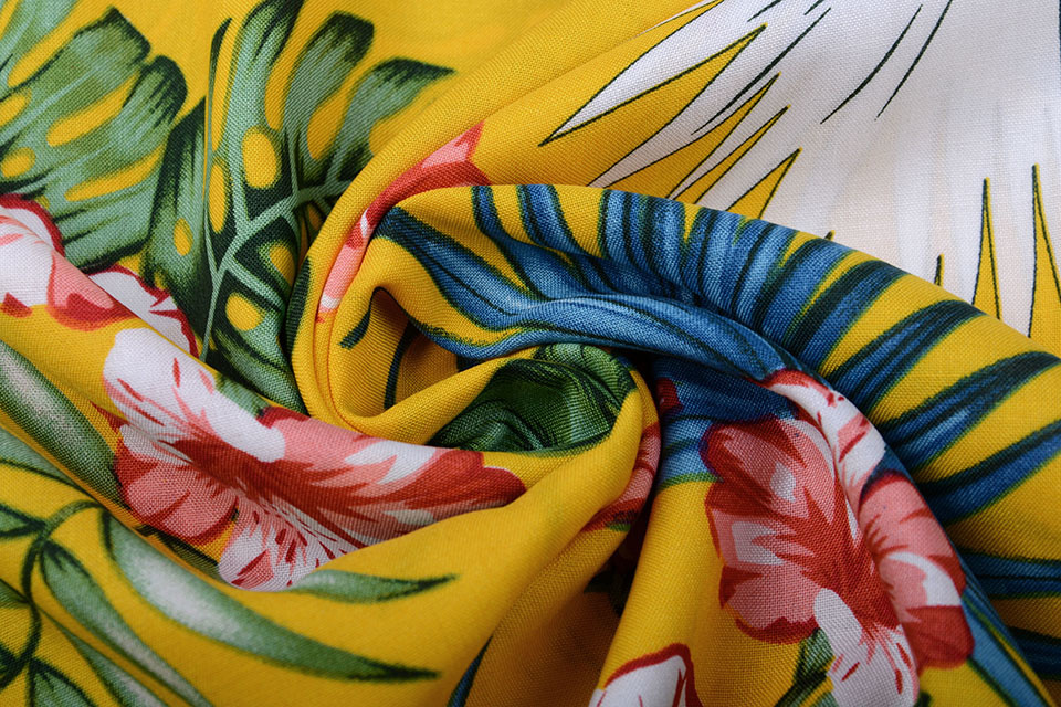 100% Viscose Aloha Ocher Yellow