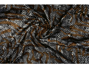 Stretch Satijn Bedrukt Multi color 46