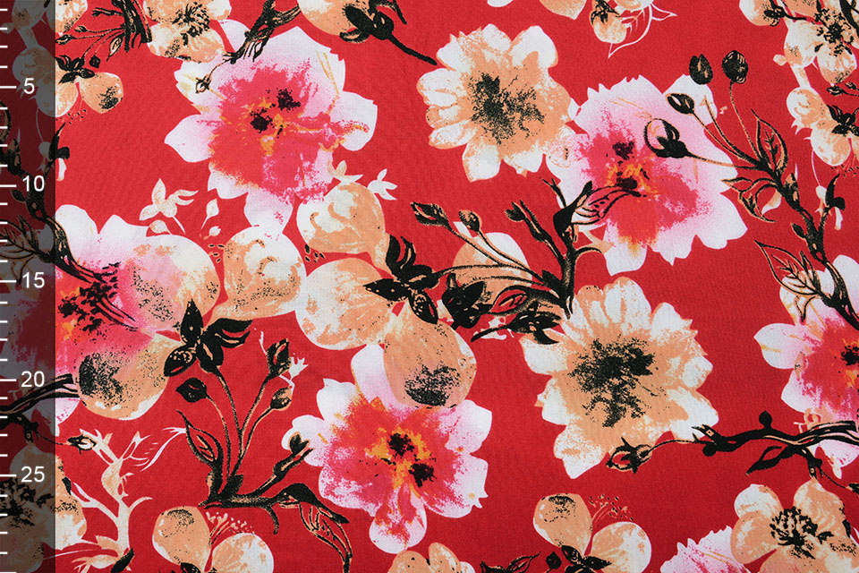 100% Viscose Isha Red