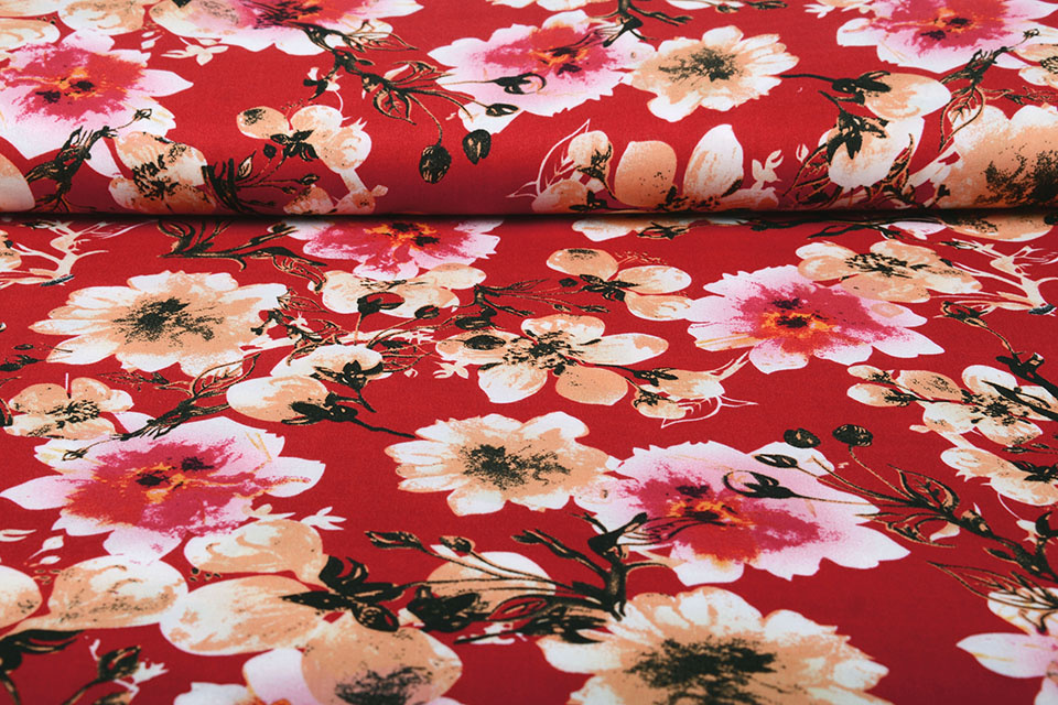 100% Viscose Isha Red